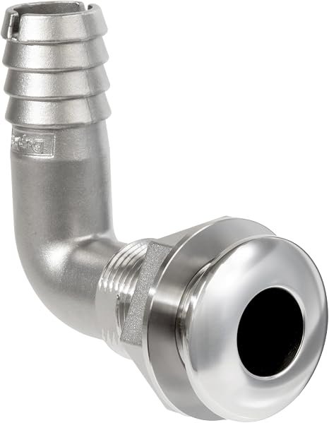 Whitecap 6579X Duplex Stainless Steel 90° Thru-Hull Fitting – Barb Connection Marine Plumbing Outlet