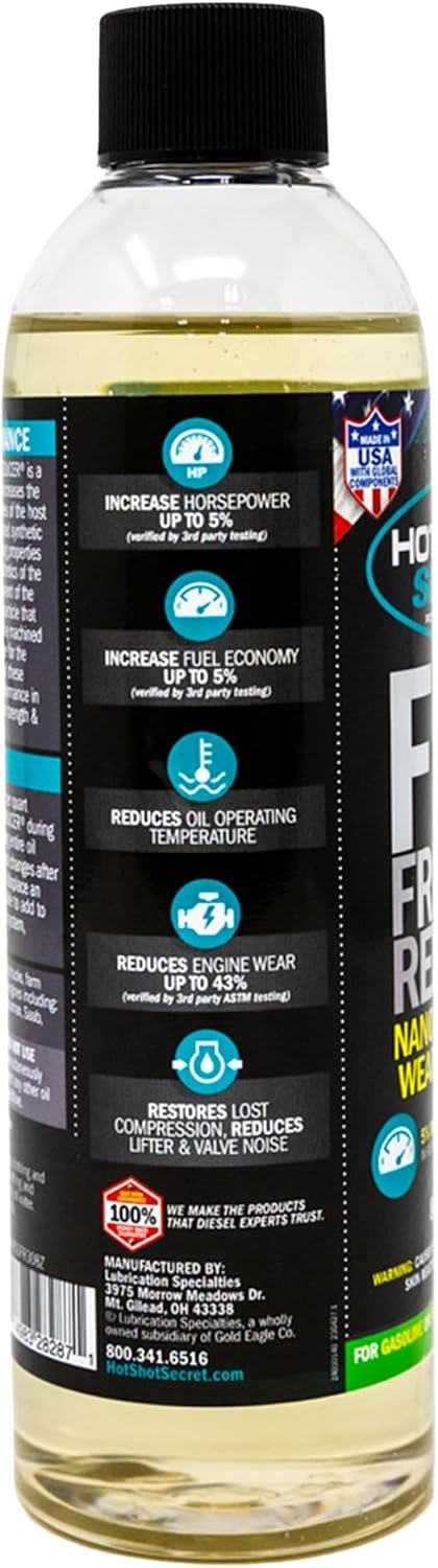 Hot Shot's Secret HSSFR308Z FR3 Friction Reducer Engine Oil Additive – 8 oz Synthetic Formula for Gas and Diesel Engines - Image 2