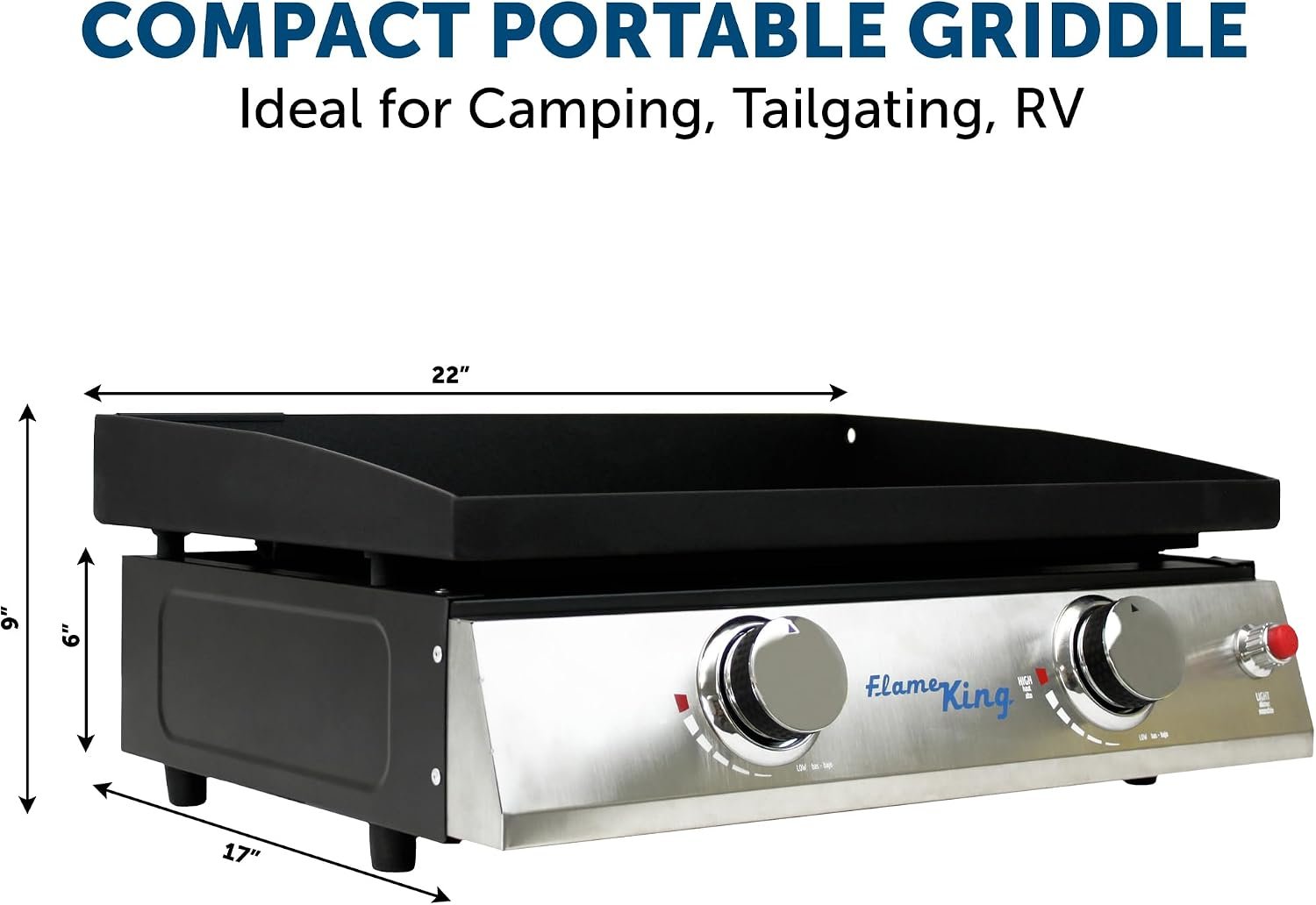Flame King NFMHT120DB Heavy-Duty Propane Tabletop Fire Pit – Portable Flat Top Design with Adjustable Flame Control - Image 7