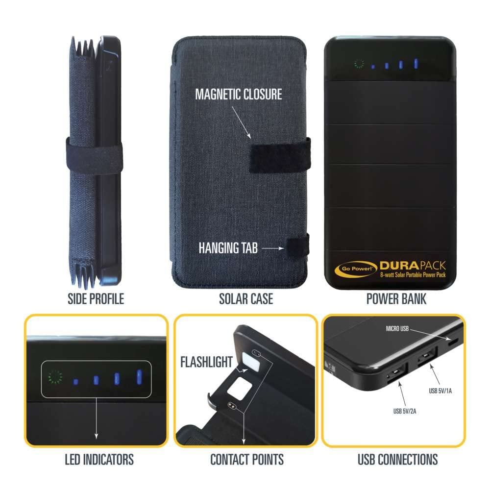 Go Power 83000 GP-DURAPACK-8W Solar Battery Maintainer Kit – 8W Monocrystalline Panel with 12V Charging Support - Image 4