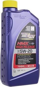 Royal Purple 17511 HMX SAE 5W-20 Synthetic Motor Oil – High Mileage Engine Formula with Enhanced Additives