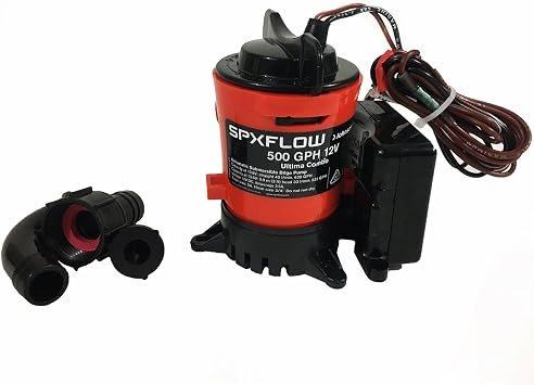 Johnson Pump 750300 Ultima Combo Automatic Bilge Pump – 500 GPH 12V with Electronic Water Sensor and Dura-Port Outlet