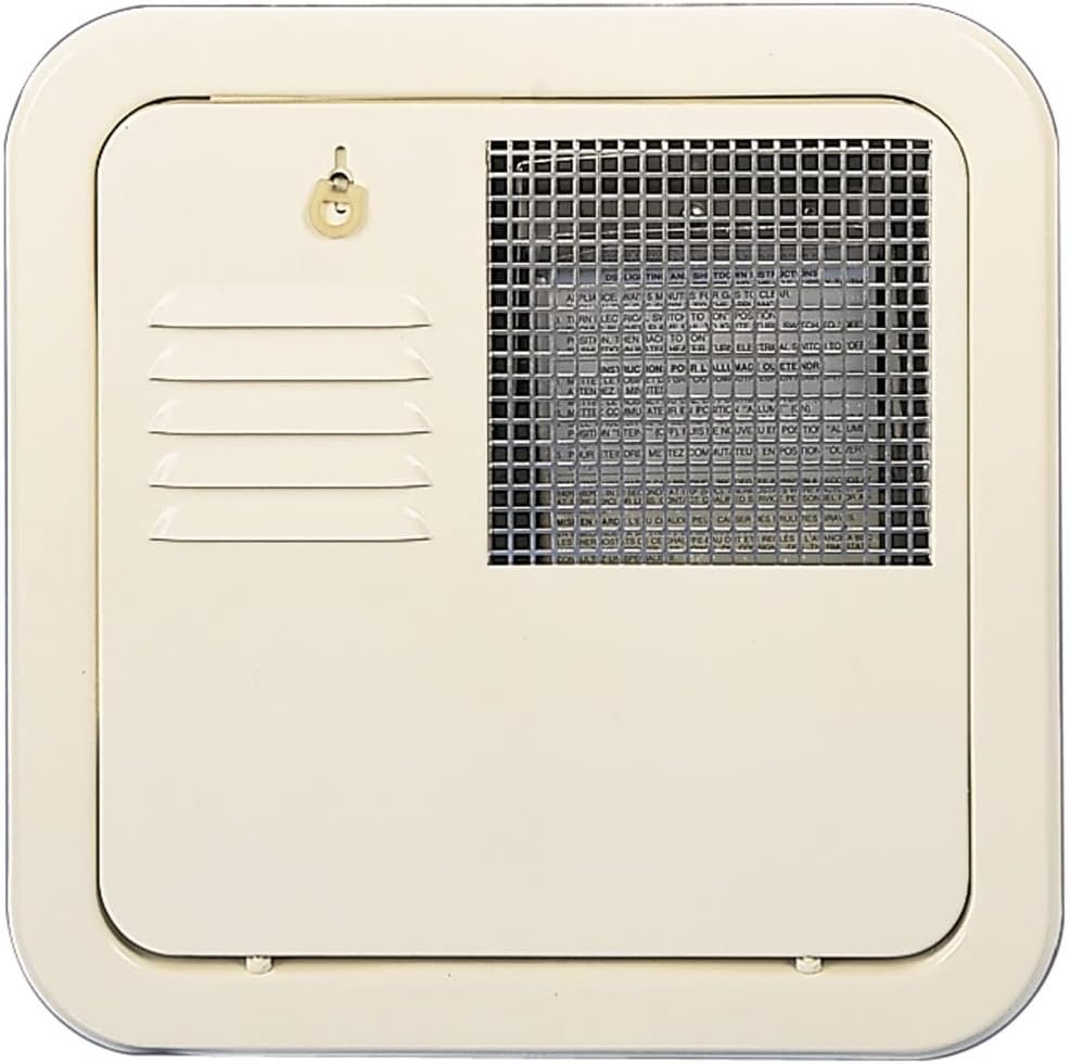 Suburban 6255ACW Flush Mount Water Heater Access Door – Colonial White Galvanized Steel – Fits 4 & 6 Gallon RV Water Heaters