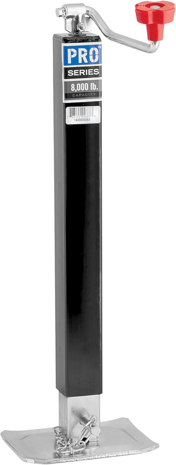 Pro Series Travel Jack TW 8000 lb Trailer Jack – Topwind Crank, 15 Inch Travel, Heavy-Duty Steel Construction