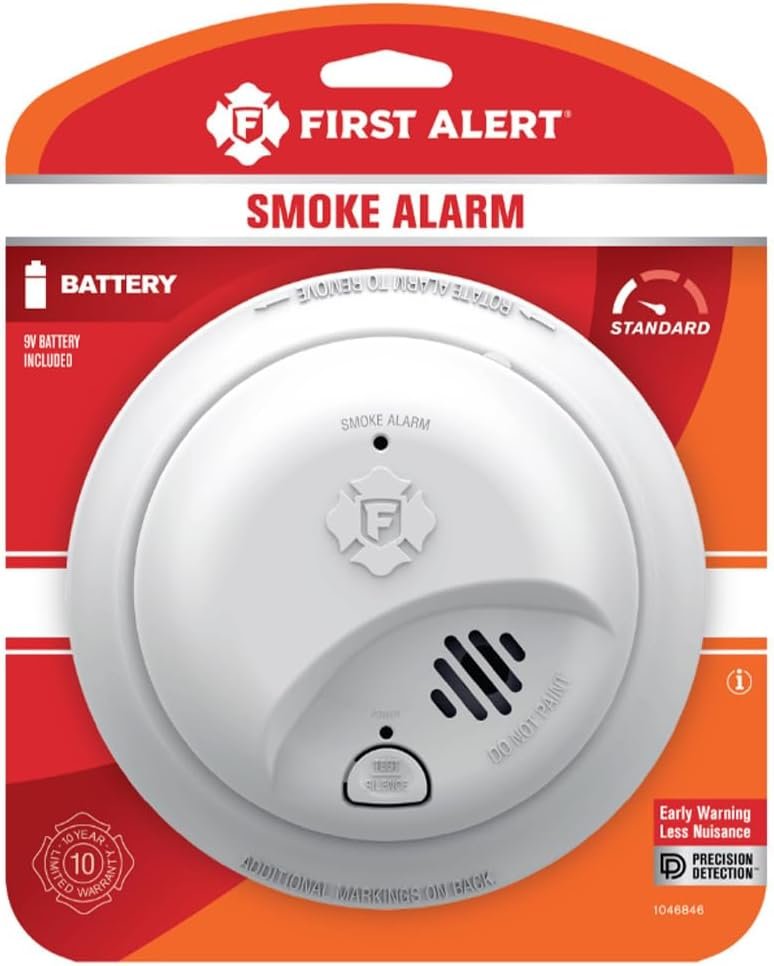 BRK Electronics 1046846 Battery-Powered Smoke Alarm – Ionization Sensor with Front Access Battery Drawer and Test Button - Image 2