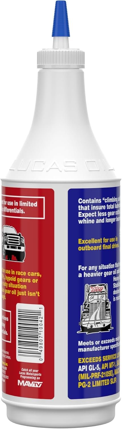 Lucas Oil 10042 Heavy Duty Gear Oil SAE 85W-140 – API GL-5 Rated Formula for Differentials, Final Drives & Manual Transmissions - Image 2