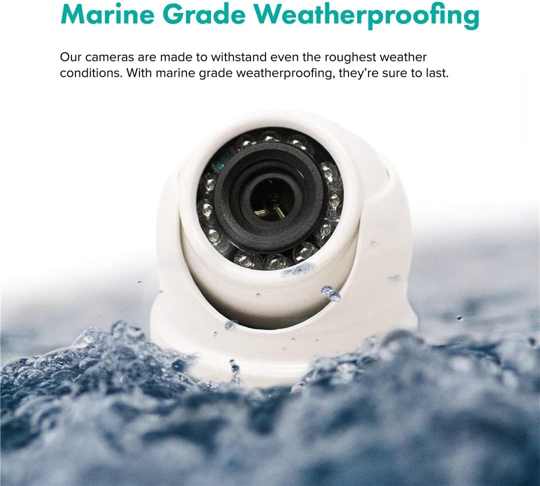 KJM C55 Mini Dome Camera – 1000 TVL White Surveillance Camera for Marine and Vehicle Monitoring Applications - Image 2