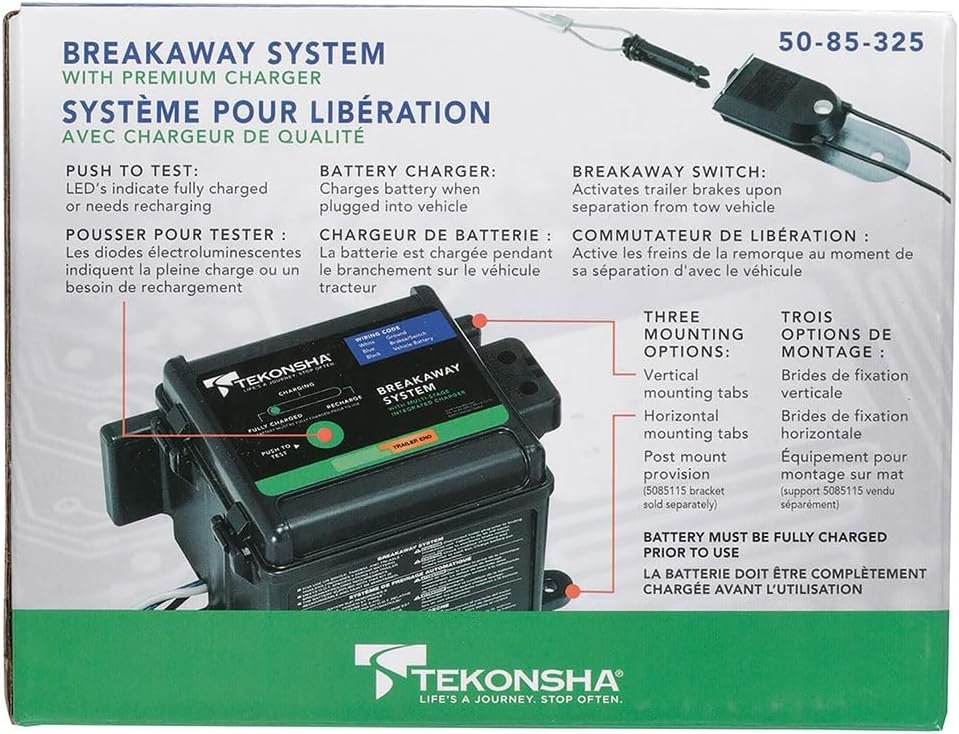 Tekonsha 5085325 Breakaway Kit – Trailer Emergency Brake System with Battery, Charger and Switch Assembly - Image 6