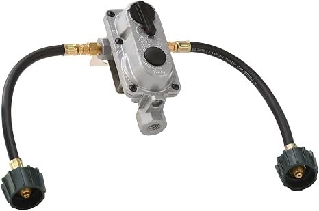 Flame King KT12ACR6 Automatic Changeover Regulator Kit – Dual Propane Tank Regulator with 2 Pigtails for RV Systems