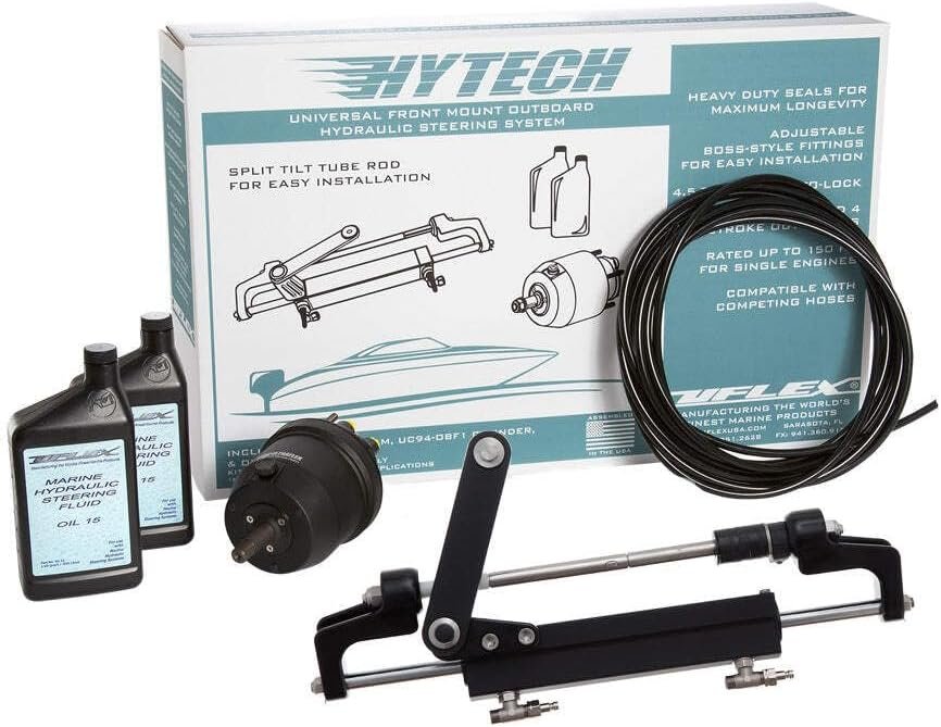 Uflex HYTECH11 UC95 Front Mount Low HP Steering System – 40ft TU95 Tubing for Outboards up to 175 HP