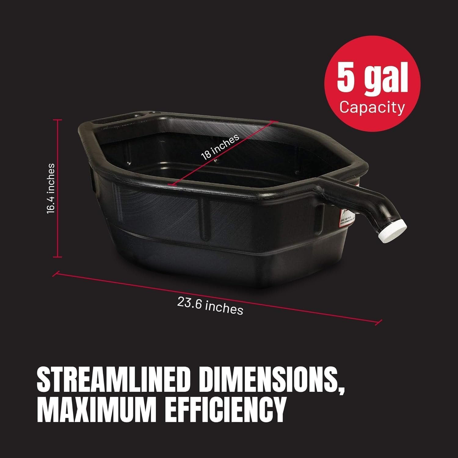 Midwest Can 6395 5-Gallon Drain Pan – Large Capacity Oil and Fluid Collection Pan with Integrated Handles - Image 3
