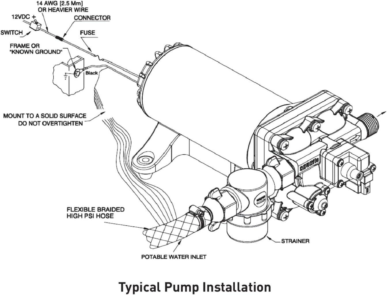 SHURFLO 4158 Series 12V DC Pump – 5.0 GPM Open Flow, 55 PSI Chemical-Resistant Demand Sprayer Pump - Image 6
