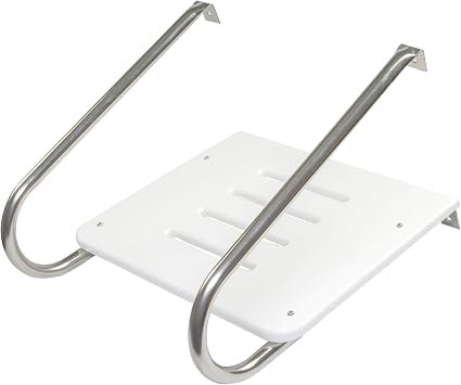 Whitecap 67901 White Poly Swim Platform Kit – Inboard Boat Boarding Platform with Non-Skid Surface