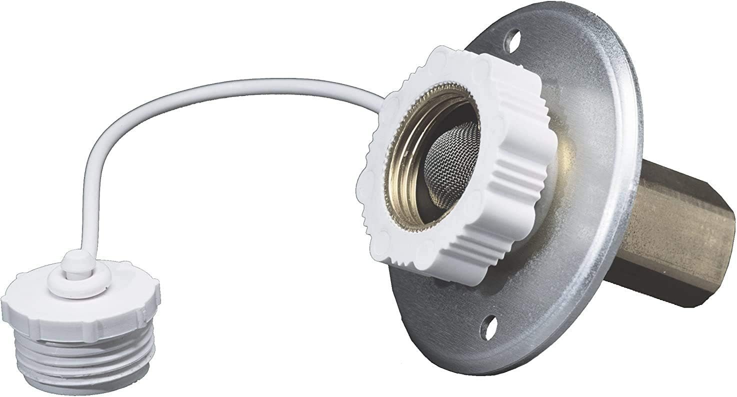 Aqua Pro 27869 Flush-Mount Gravity Water Fill – White RV Fresh Water Inlet Assembly with Cap - Image 2
