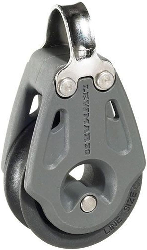 Lewmar 29901341BK 30mm Single Control Block – Strap-Mounted Black Sheave Sailing Block for Dinghy and Small Craft Rigging