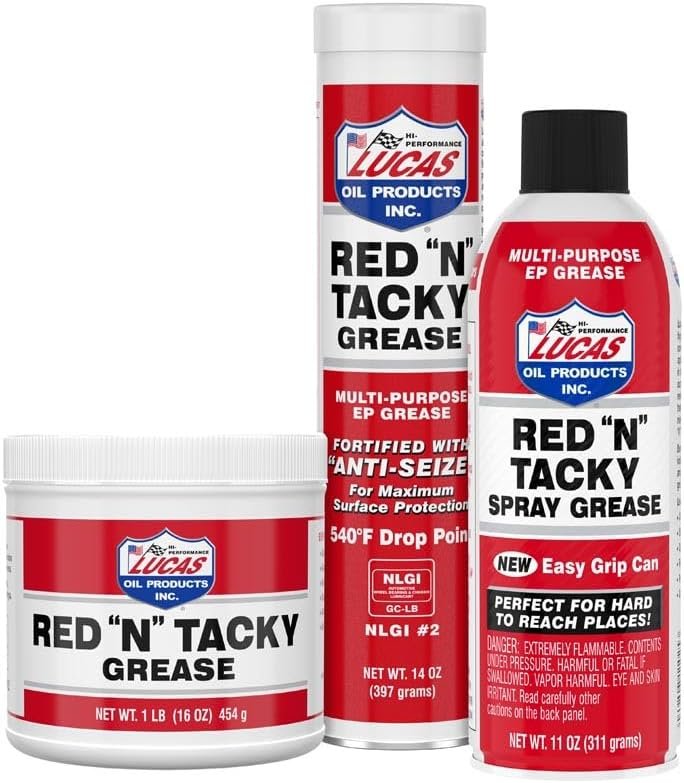 Lucas Oil 11025 Red 'N' Tacky Spray Grease – Aerosol Lithium Complex Lubricant, Water-Resistant Multi-Purpose Formula - Image 5