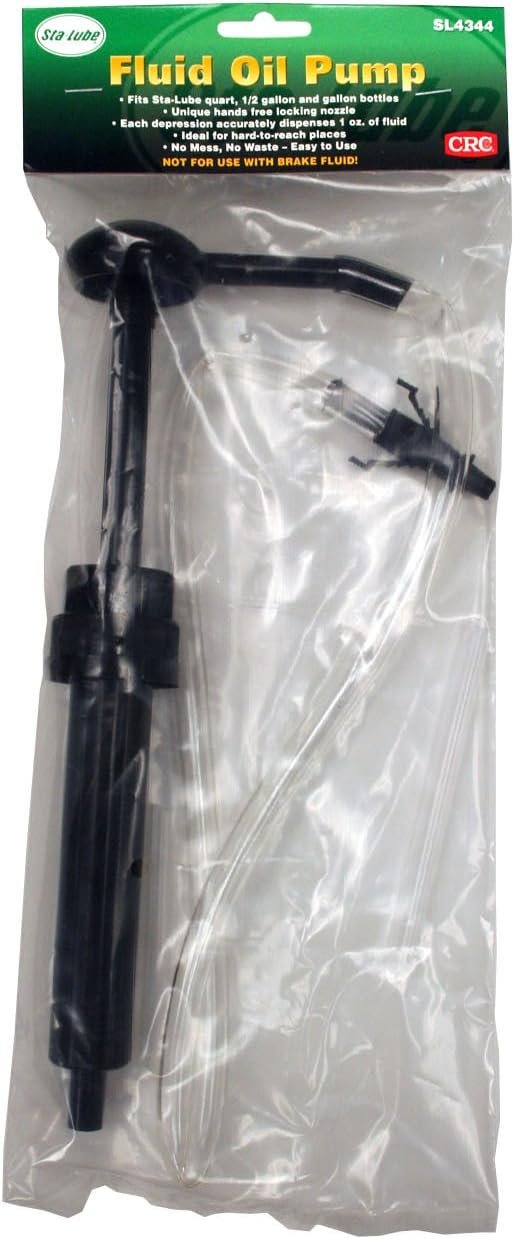 CRC Sta-Lube SL4344 Fluid Oil Pump – Hand-Operated Transfer Pump for Quart and Gallon Lubricant Containers