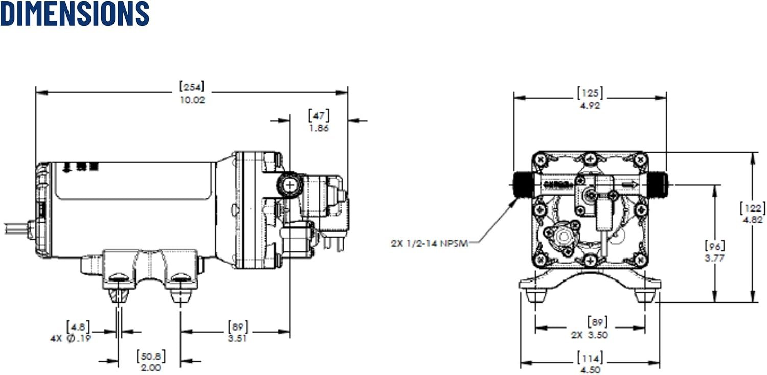 SHURFLO 4258 Series 12V DC Pump – 4.0 GPM Open Flow, 60 PSI Demand Pump with Sealless Motor Design - Image 7