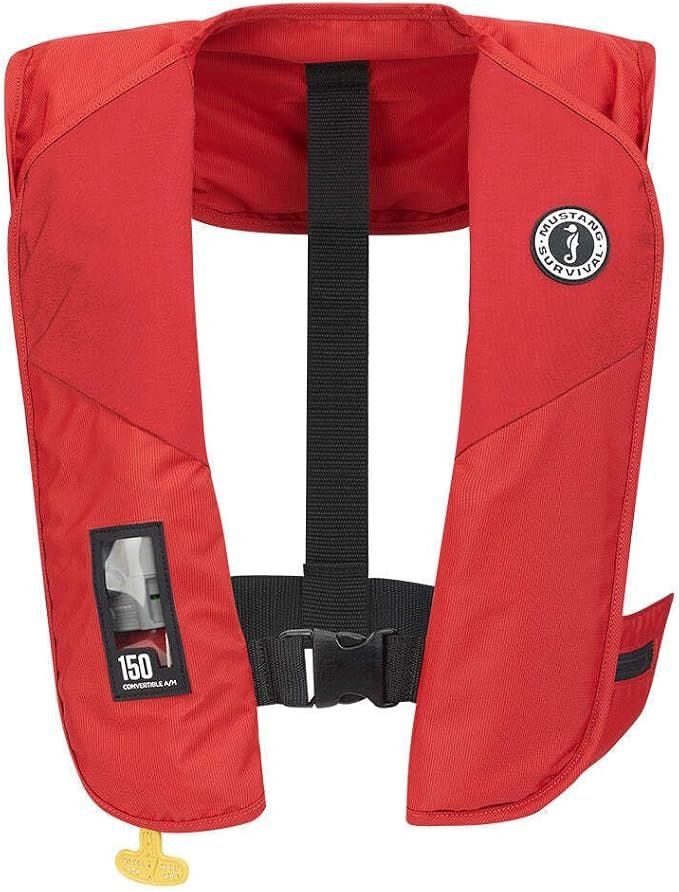 Mustang Survival MD20204 MIT 150 Convertible Inflatable PFD – 38 lb Buoyancy Auto or Manual Life Vest