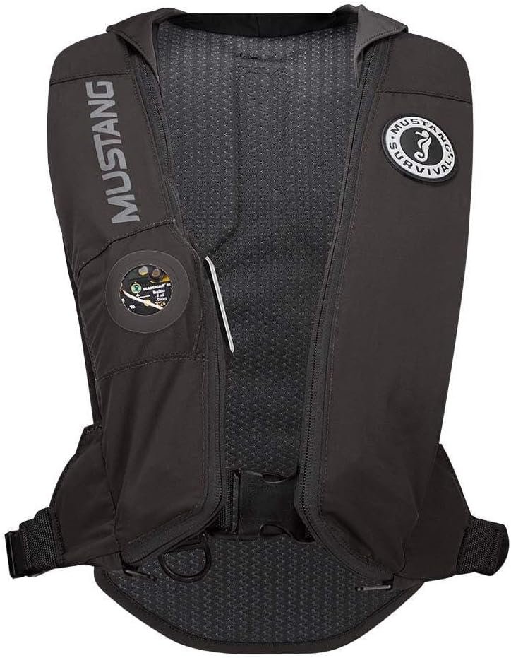 Mustang Survival MD518313 Elite 28 Auto Inflatable Life Vest – 28 lb Buoyancy PFD in Black