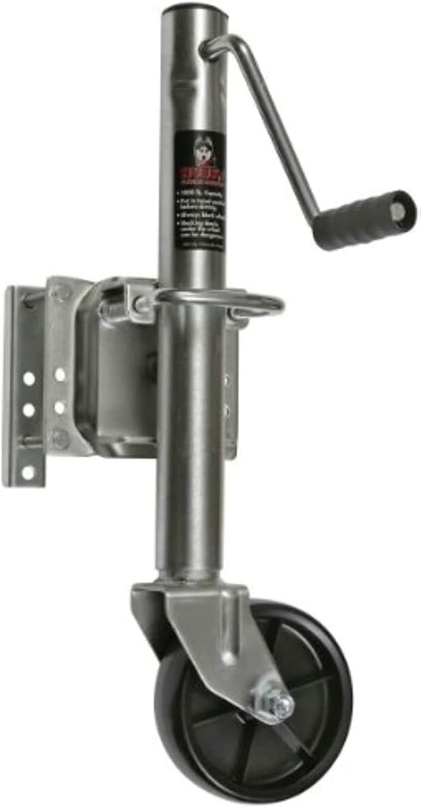 Husky Towing 30655 Swivel Sidewind Trailer Jack – 1,000 lb Capacity – Zinc-Plated Steel with 10 in Lift and Wheel - Image 3