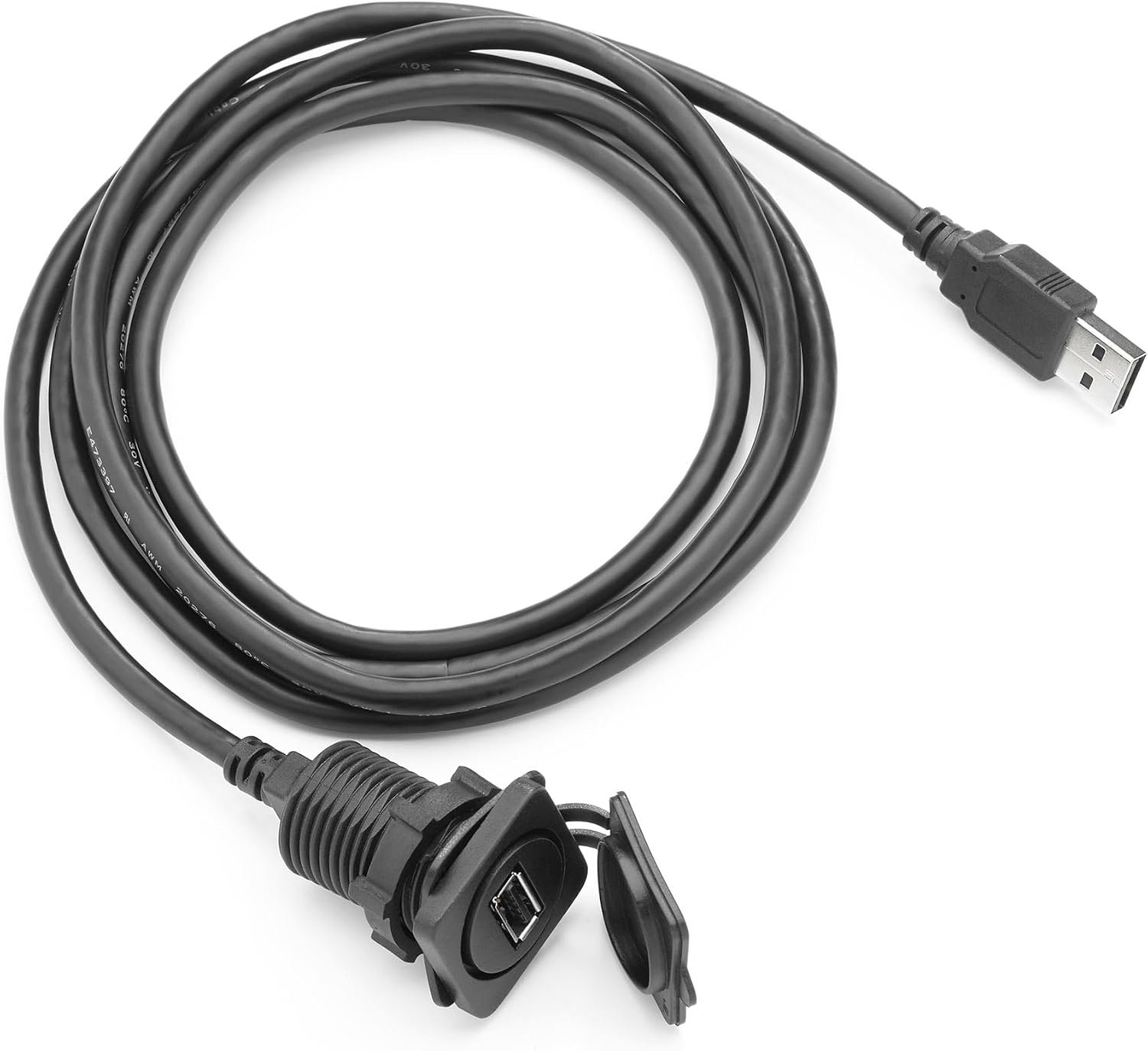 Clarion CMC-USB1X-PNL Panel-Mount USB Port – USB 2.0 & 3.0 Compatible, 6ft Extension Cable, Weather-Sealed Cover