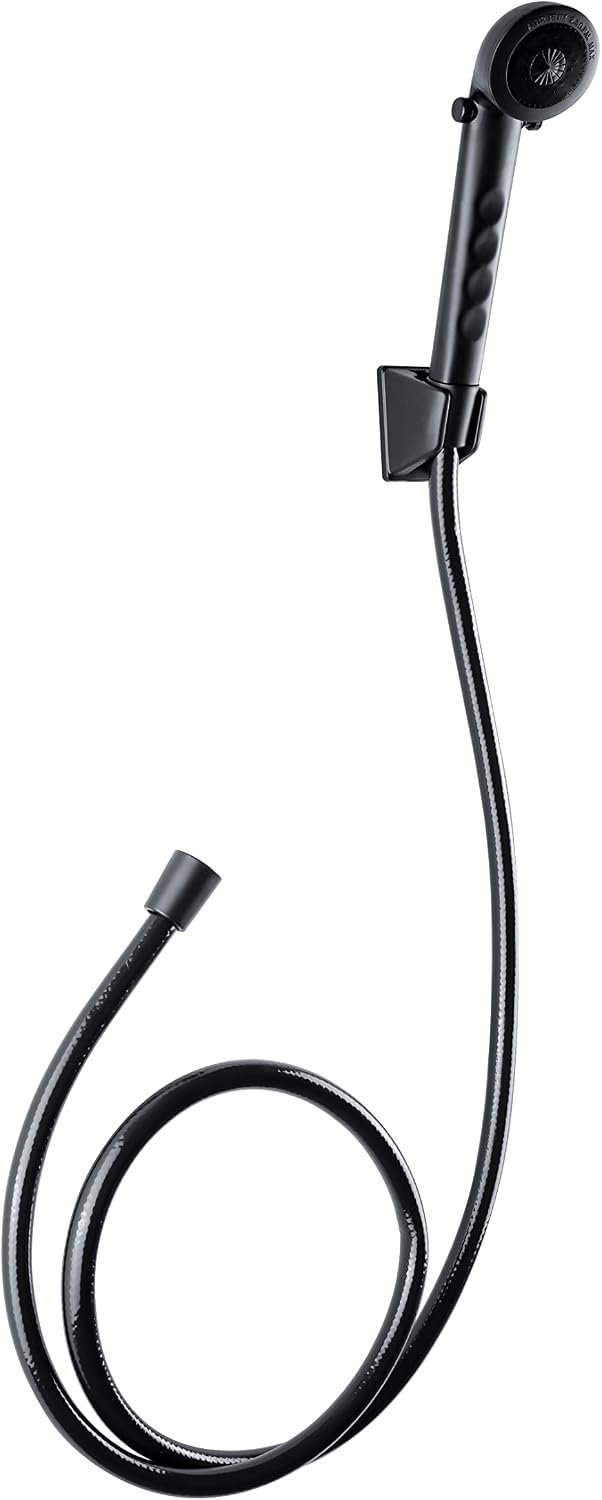 Dura Faucet DFSA130MB RV Shower Head & Hose Kit – 60in Reinforced Hose, Matte Black Finish, Water-Saving Switch - Image 2