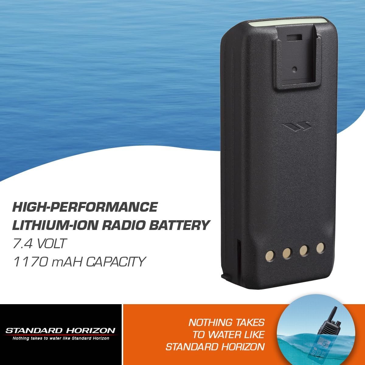 Standard Horizon FNB-110LI Lithium-Ion Battery Pack – Replacement Rechargeable Battery for HX290 Handheld VHF Radio - Image 3