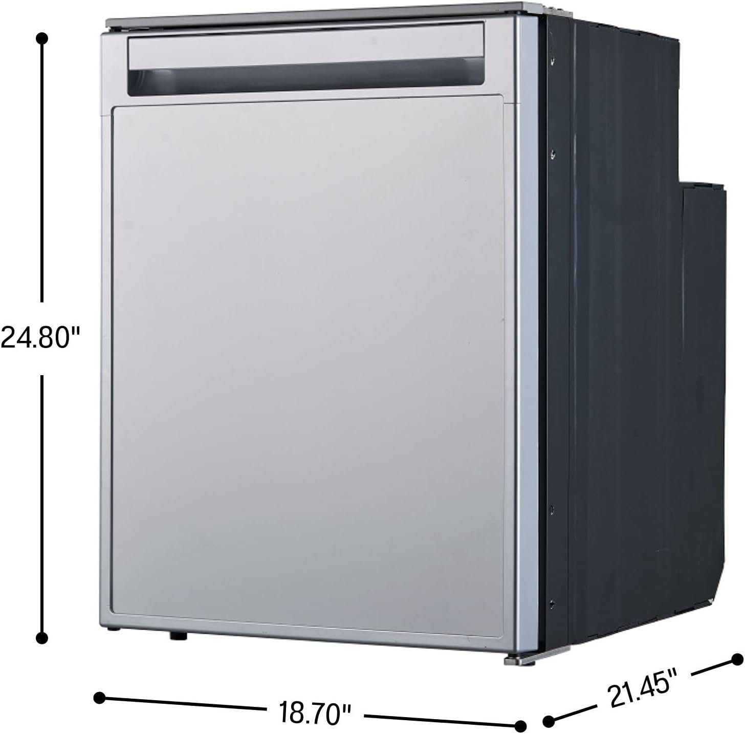 Pinnacle RF12282 12V RV Refrigerator – 3 Cu Ft Compressor Cooling System with Reversible Door and Black Finish - Image 4