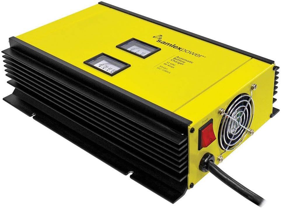 Samlex SEC-1280UL 80A Battery Charger – 12V Automatic Multi-Stage Charger with UL Certification and Power Supply Mode