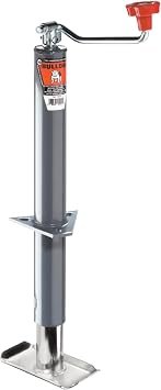 Bulldog 155100 A-Frame Trailer Jack – 2,000 lb Lift Capacity, 15 in Travel, Topwind Handle, Disc Foot Included