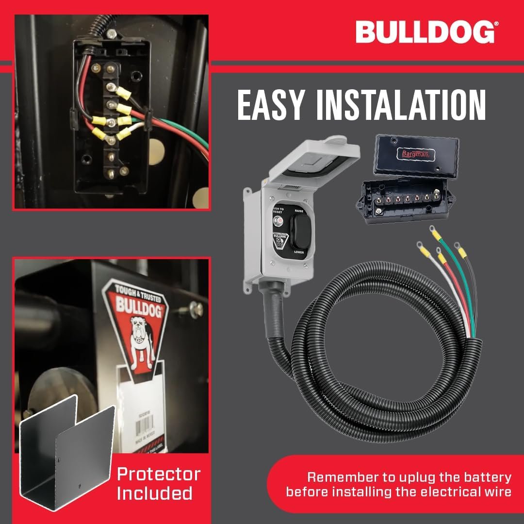 Bulldog 1824200100 Electric Powered Trailer Jack Kit – 12V Lift System with Powered Raise and Lower Operation - Image 2