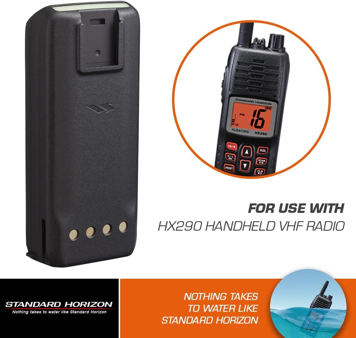 Standard Horizon FNB-110LI Lithium-Ion Battery Pack – Replacement Rechargeable Battery for HX290 Handheld VHF Radio - Image 2