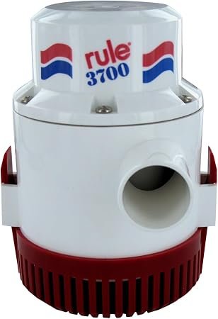 Rule 14A-6UL 3700 GPH Bilge Pump – 12V UL Listed Non-Automatic Pump with 6ft Wire Leads