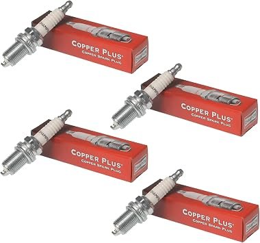 Champion 100 J12YC Spark Plug 4-Pack – Copper Core Resistor Plugs with Nickel Alloy Electrode for Small Engines