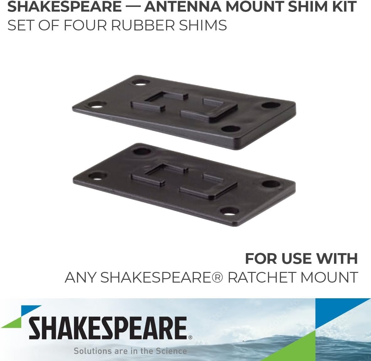 Shakespeare 414 Rubber Shim Kit for Ratchet Mounts – Four Heavy-Duty 5° Shims for Marine Antenna Mount Adjustment - Image 2