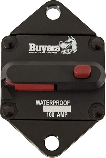 Buyers Products CB102PB Push-to-Trip Circuit Breaker – 100 Amp Manual Reset Surface Mount Electrical Protection