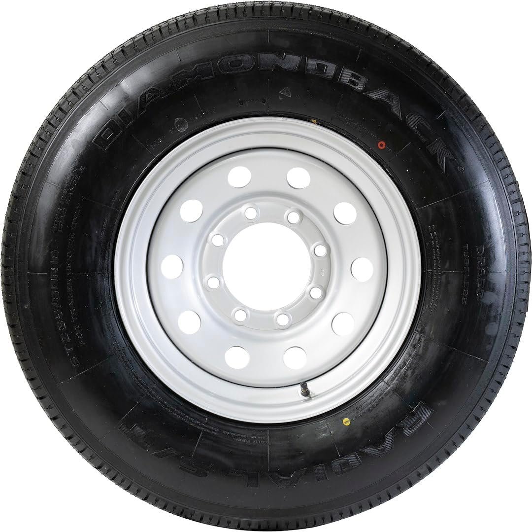 TASKMASTER Diamondback ST235/80R16 Load Range E Tire on 16in Silver Modular Wheel – 10 Ply Trailer Tire Assembly - Image 2