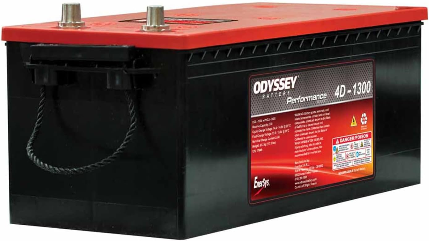 ODYSSEY ODP-AGM4D 4D AGM Battery – 1300 CCA, 3800 PHCA and 330 Minute Reserve Capacity