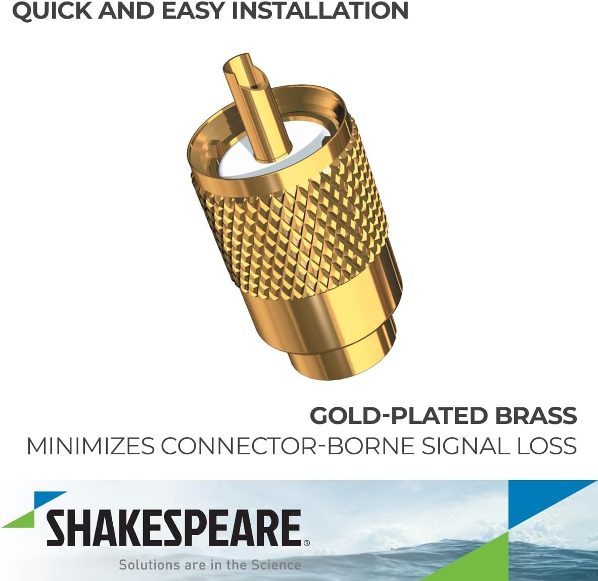 Shakespeare PL259G Gold-Plated PL-259 Connector – Solder-Type Brass RF Connector for RG-8/AU and RG-213 Marine Coax Cable - Image 3