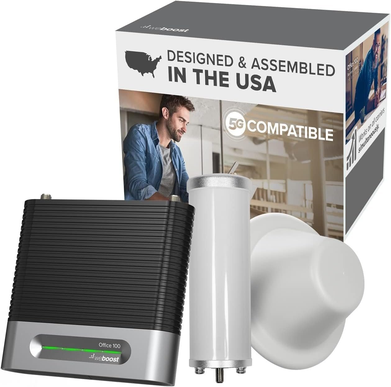 weBoost 473060 Office 100 75 Ohm Kit – 72 dB Business Signal Booster for Offices up to 8000 Sq Ft