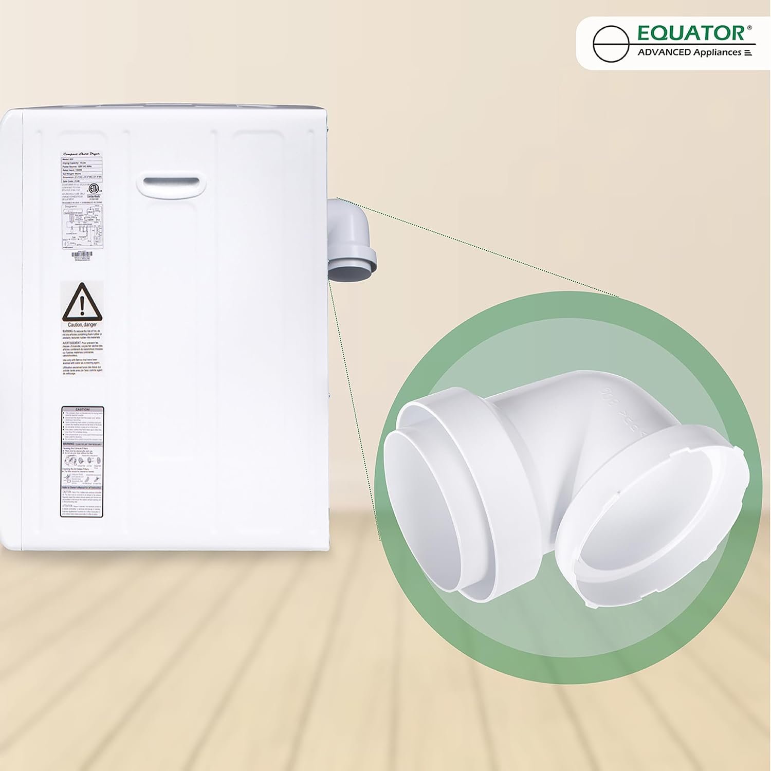 Pinnacle 21852W Compact Short Dryer – 13 lb Capacity, Stainless Steel Drum, 23.5 x 21.5 x 27.5 in, White Finish - Image 8