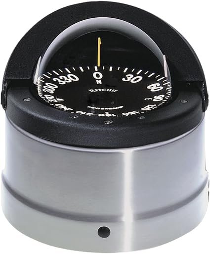 Ritchie Navigation DNP200 Navigator Compass – 4.5in Direct-Reading Dial, Binnacle Mount, Silver Housing