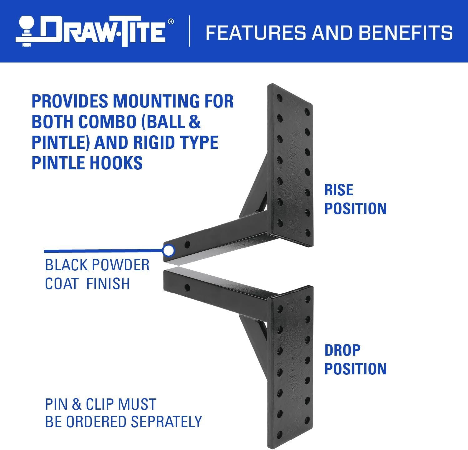 Tow Ready 63058 Receiver Mount Pintle Hook – 2.5in Receiver Hitch Mount with Heavy-Duty Steel Construction - Image 4