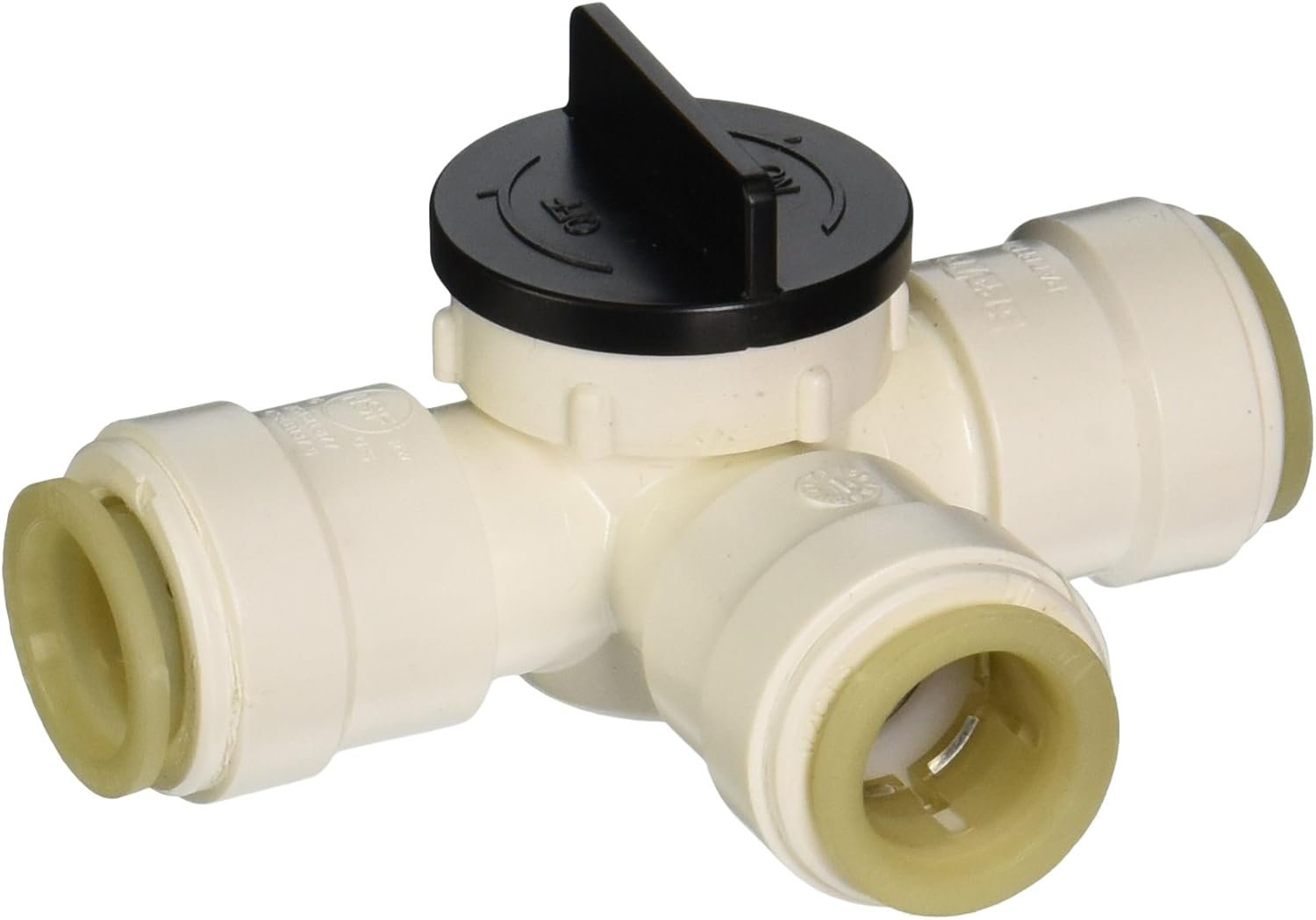 AquaLock 1354110 3-Way By-Pass Valve – 1/2in CTS Push-to-Connect Diverter Valve for PEX CPVC and Copper Tubing