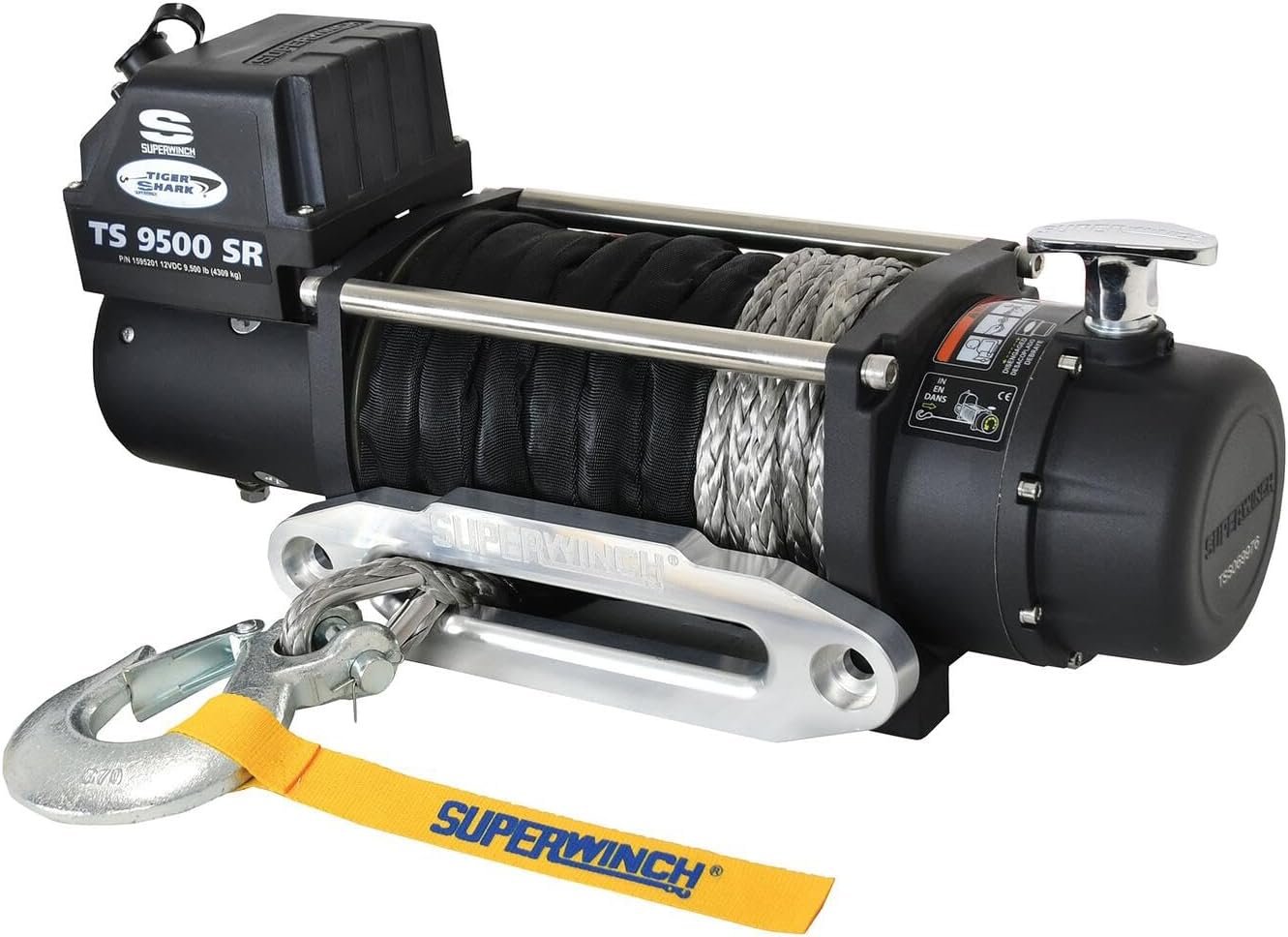 Superwinch 1595201 Tiger Shark 9500SR Winch – 9500 lb Capacity, 3/8 in x 80 ft Synthetic Rope, 5.2 HP Motor - Image 2