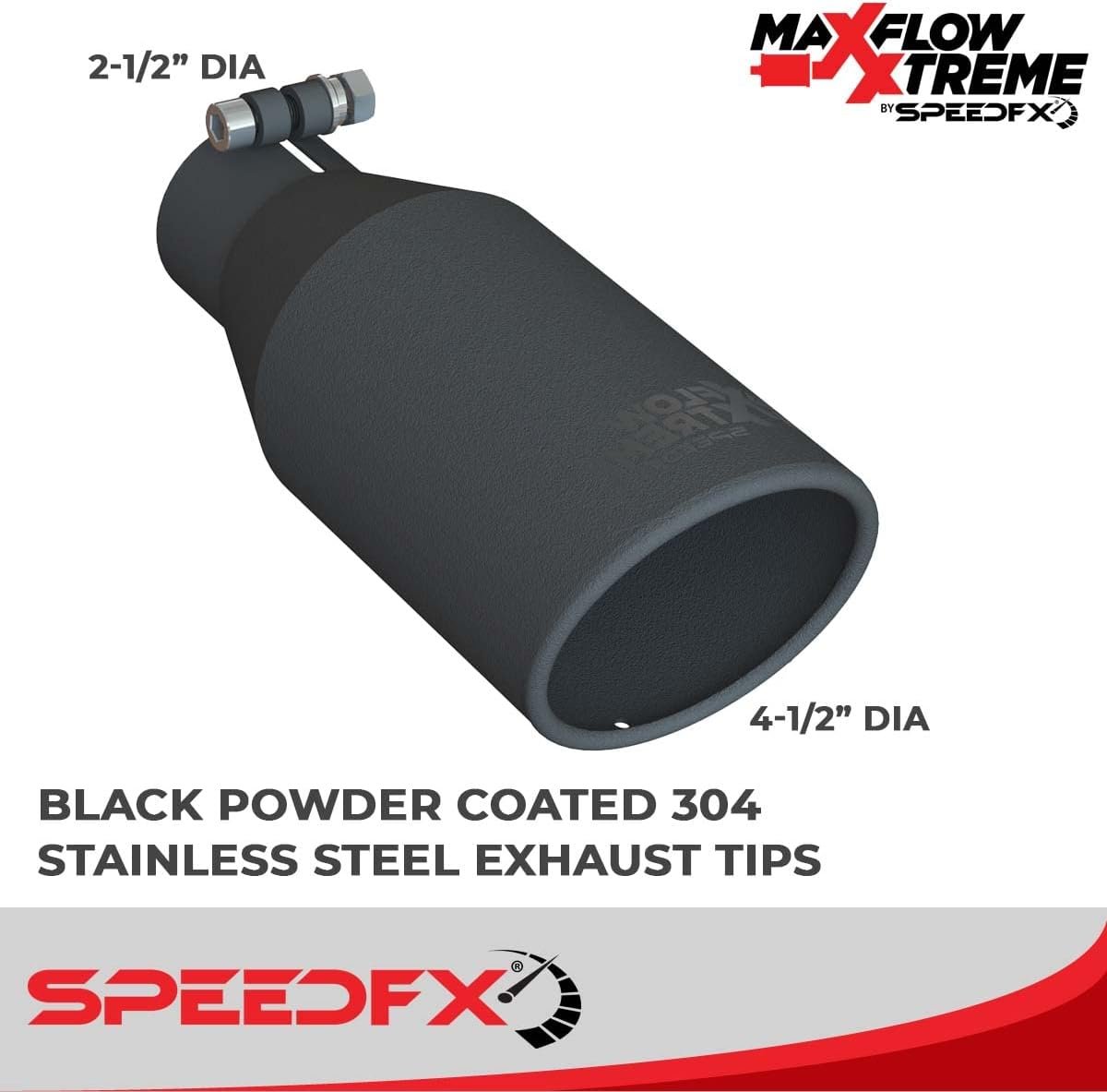 SpeedFX 50201 MaxFlow Xtreme Cat-Back Exhaust System – Ram 1500 3in Inlet Dual 2.5in Exit with 4.5in Black Tips - Image 3