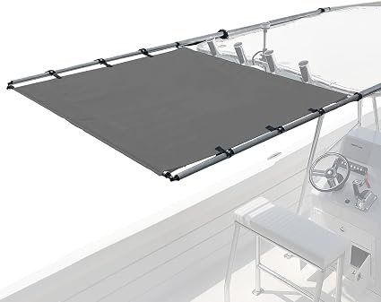 Taylor Made PTX PowerShade 202000069GY Pontoon Shade – 69in Wide Gray Automated Boat Sunshade System
