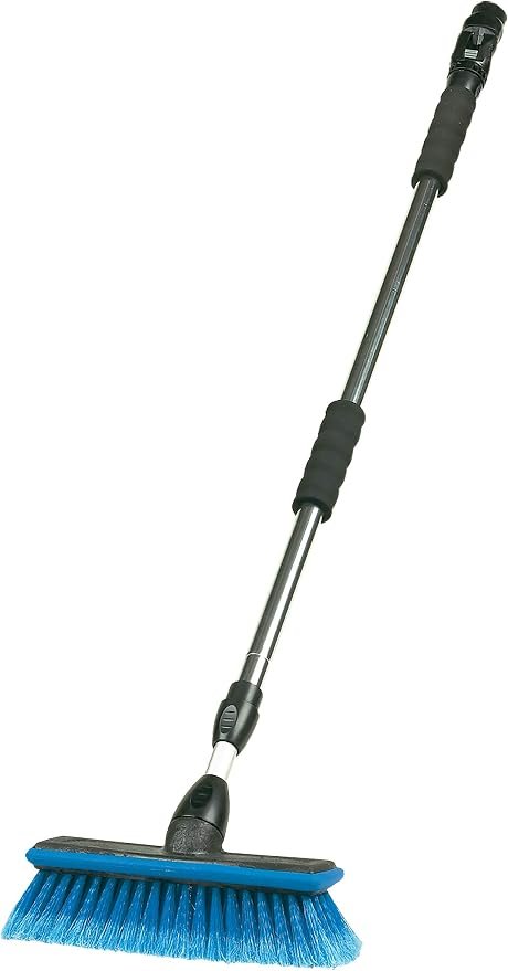 Carrand 93089A Flow-Through Brush – 10in Wash Head with 65in Extension Handle for RV and Truck Cleaning