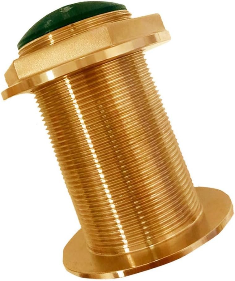 SI-TEX BT70H60018 Bronze Low-Profile CHIRP Transducer – 600W High Frequency 130-210 kHz, 18° Tilted Element, Thru-Hull Mount